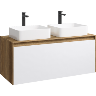 Подвесная тумба под раковину Aqwella Mobi MOB0112DB+MOB0712W 120 см